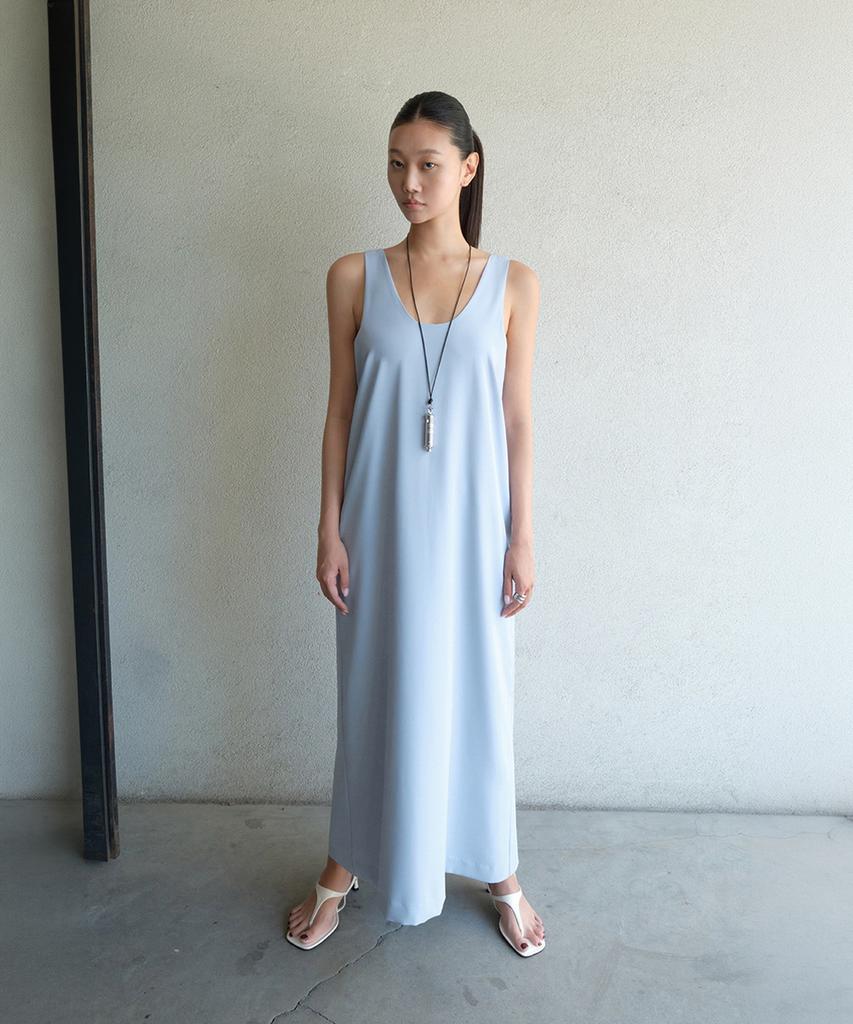 Oeni Deep U-Neck Dress_Light Blue