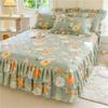 1pc Thicken Bed Skirt Floral Style Bed Linen Double Layered Lace Bed Cover Home Bedspread Faldones De Cama (No Pillowcase)