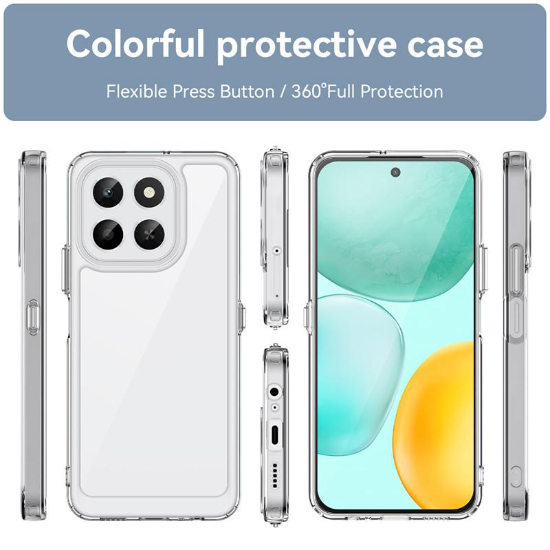 Чехол для Honor X6c Чехол для Honor X6c Фунда TPU Прозрачный ПК + Силикон Ударопрочный Противоскользящий Защитный Чехол на Заднюю Панель Телефона Для Honor X6c