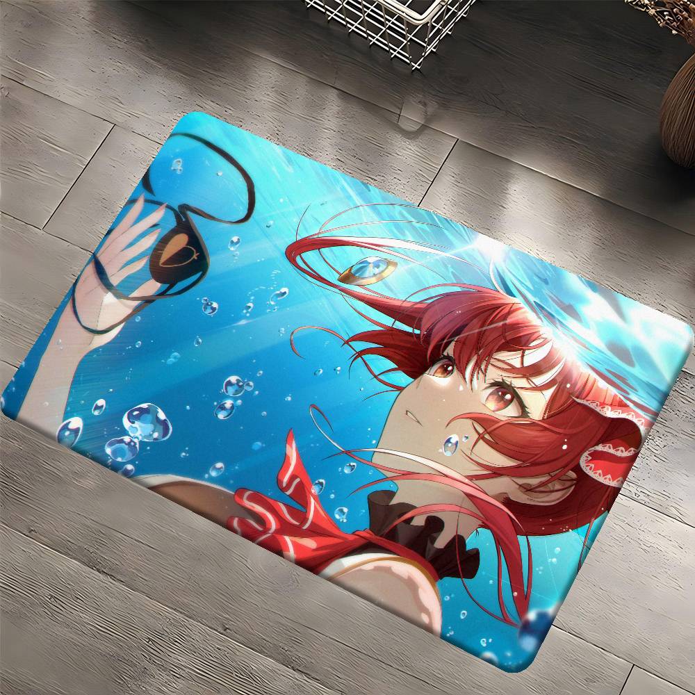 Hololive Houshou Cartoon Room Mats Anti-slip Absorb Water Long Strip Cushion Bedroon Mat Household Carpets