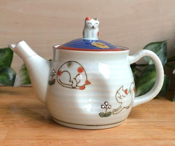 Котелок Arita Ware Чайник Милый Подарок Сделано в Японии Сувенир Товары для кошек Японский Кот