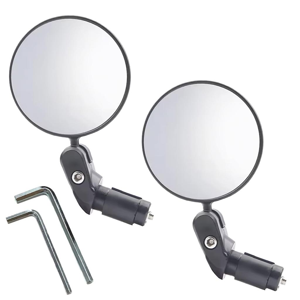 Audiophile Bicycle Rearview Mirror, Convex Mirror, Round, 360 Degree Rotation,