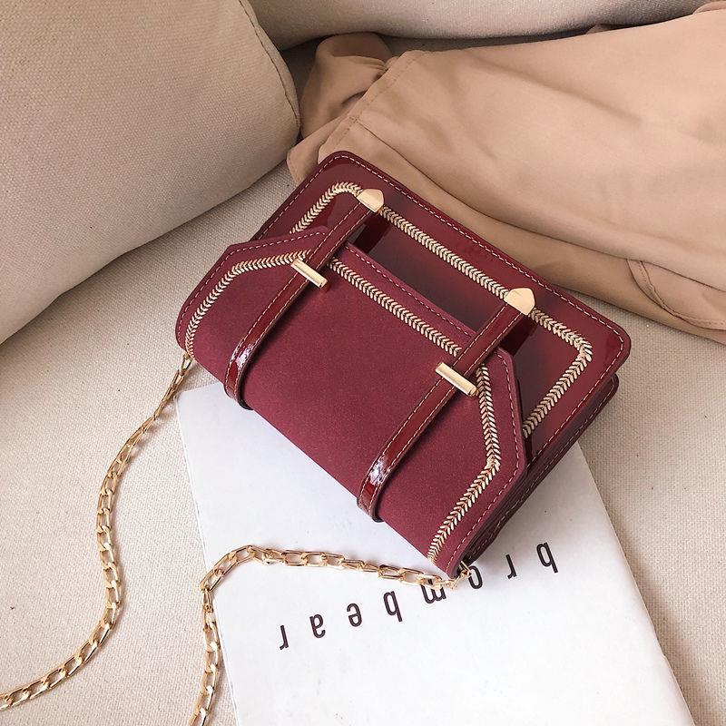 WTEMPO Brand Westernized High-end Women's Backpack Frosted Chain Square Bag Versatile Patent Leather One-shoulder Messenger Bags