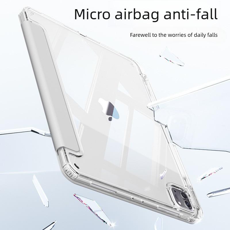 Совместимый с чехлом для планшета iPad 2025, 10 Pro, 11-дюймовый, Тройной прозрачный акриловый чехол для iPad с держателем для стилуса
