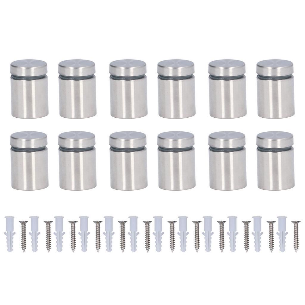 12Pcs Standoff Screw Stainless Steel 19x25mm Wall Mount Advertising Fastener Set Kit