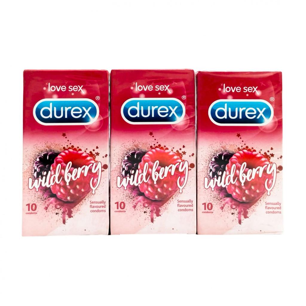 Набор из презервативов с ароматом Диких ягод (3 x 10 шт), Condoms Wild Berry Set, Durex