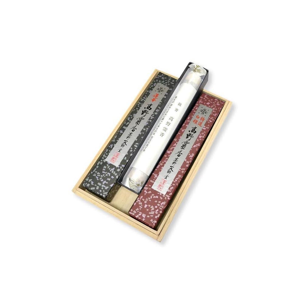 Koyasan Daishido Special Selection Sandalwood Incense Sticks, Gift Set in Paulownia Wood Box with