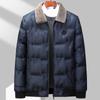 Men's Windproof Bomber Jacket Winter Warm Padded Thick Outwear Flight Coats Fleece Lapel Jackets for Male Plus Size