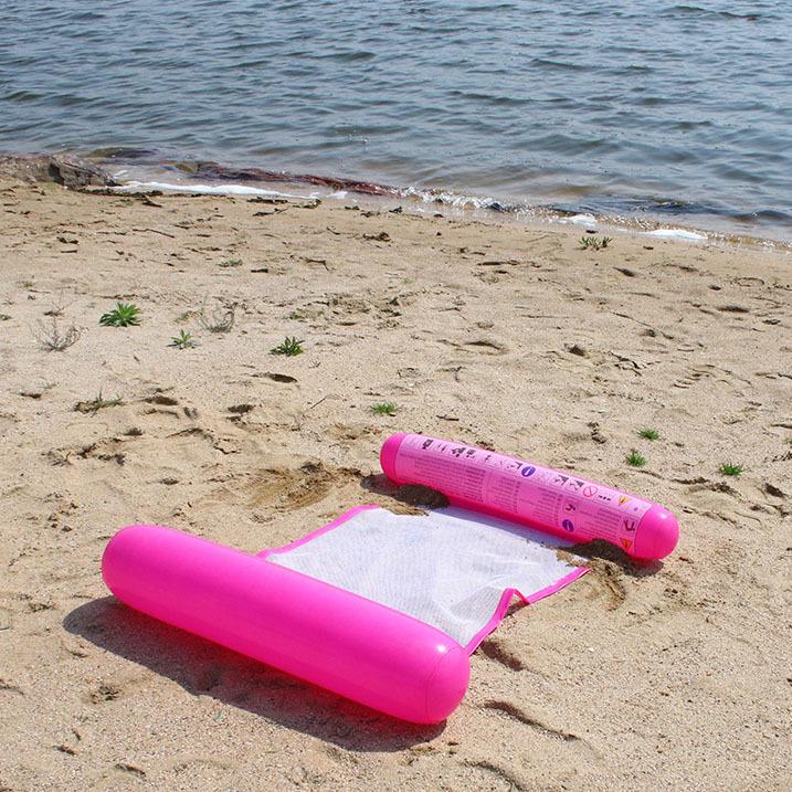 Складной полосатый гамак для бассейна: Надувной матрас-реклайнер нового стиля с сеткой