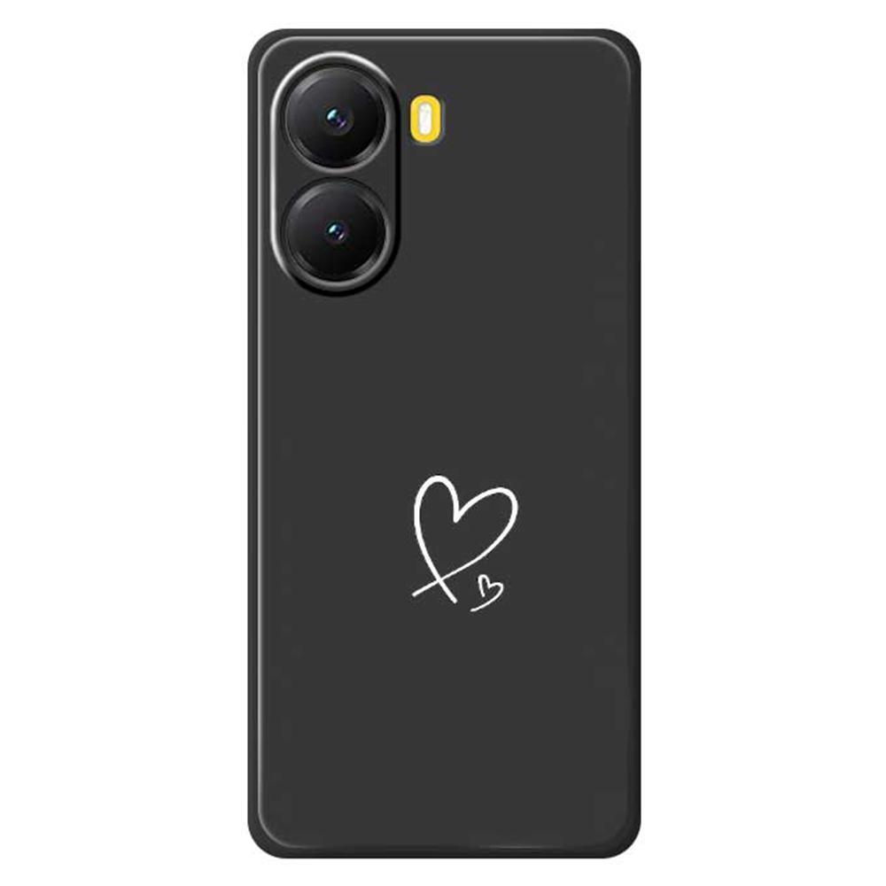 For Xiaomi Redmi Turbo 4 5G/Poco X7 Pro 5G Case White Love Pattern Printing Straight Edge TPU Phone Back Cover