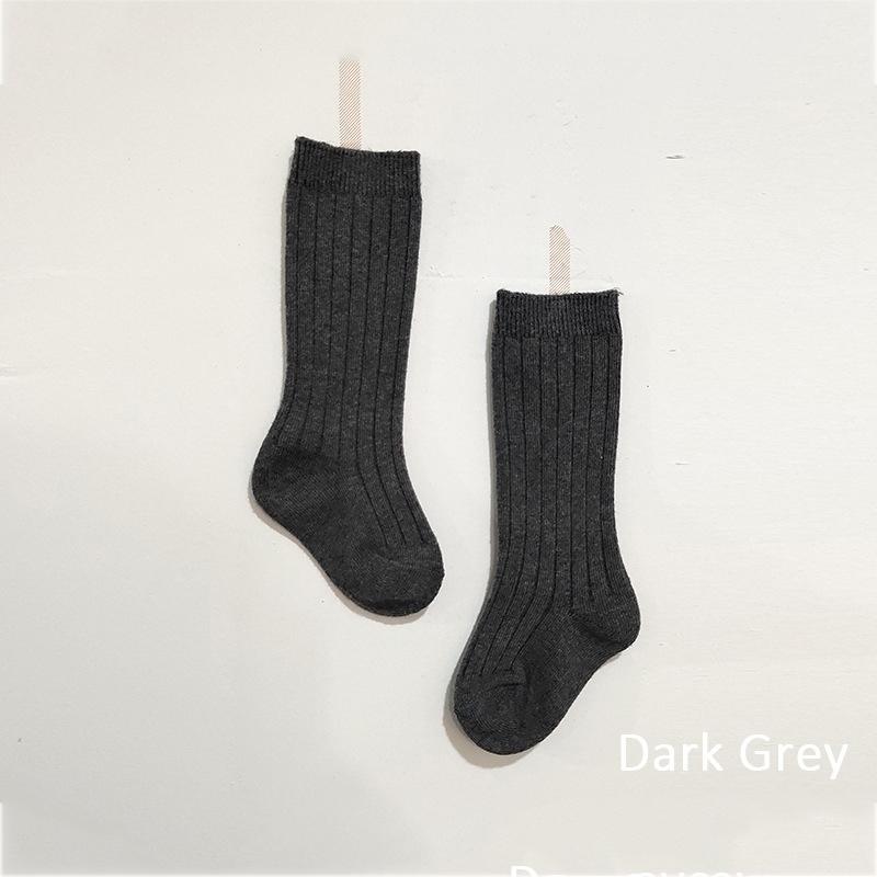 Детские носки Детские хлопковые носки в рубчик для девочек и мальчиков Конфетного цвета Гольфы до колена Длинные носки Детские напольные носки Новорожденные грелки для ног 0-8 лет