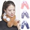 Soft Plush Snood Scarves Women Warm Furry Scarves Thickened Faux Rabbit Fur Scarves Plush Cross Collar Scarf Elegant Warm Collar