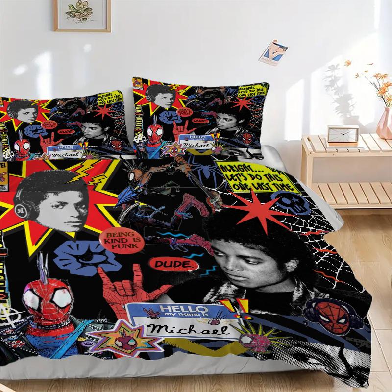 3Pcs Superhero Mashup Michael Jackson Bedding Sets For All Sizes New 3D Printed Bed Cover Comforter Duvet Cover Pillowcase Bedroom Decoration