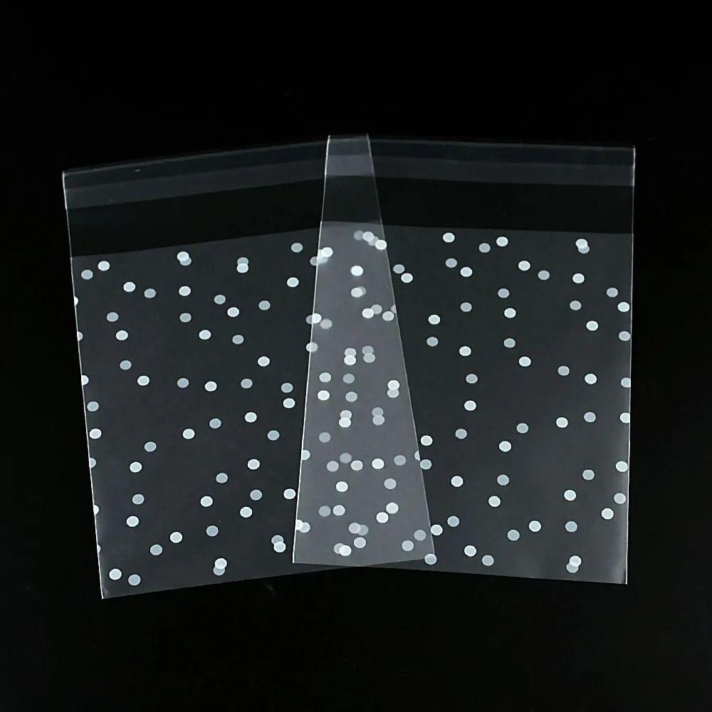 100Pcs Plastic Candy Gift Bags Transparent Cookies Baking Packaging Bag Xmas Party Decor Favors