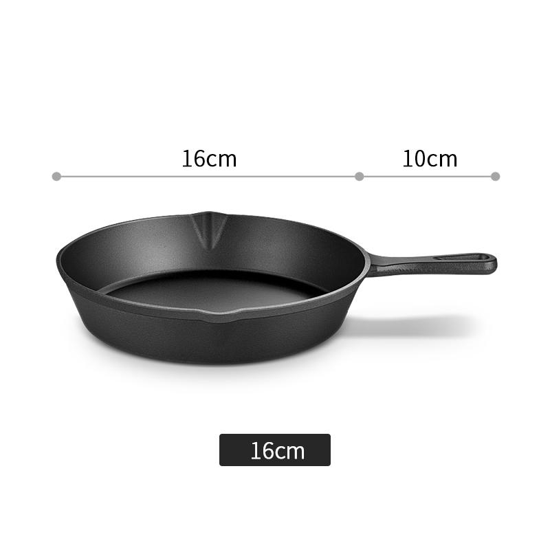 14/16/20cm Cast Iron Frying Pan,Non-stick Skillet Kitchen Fry Pot,Breakfast Pan Omelette pancake pan,Induction Cooking Cookware
