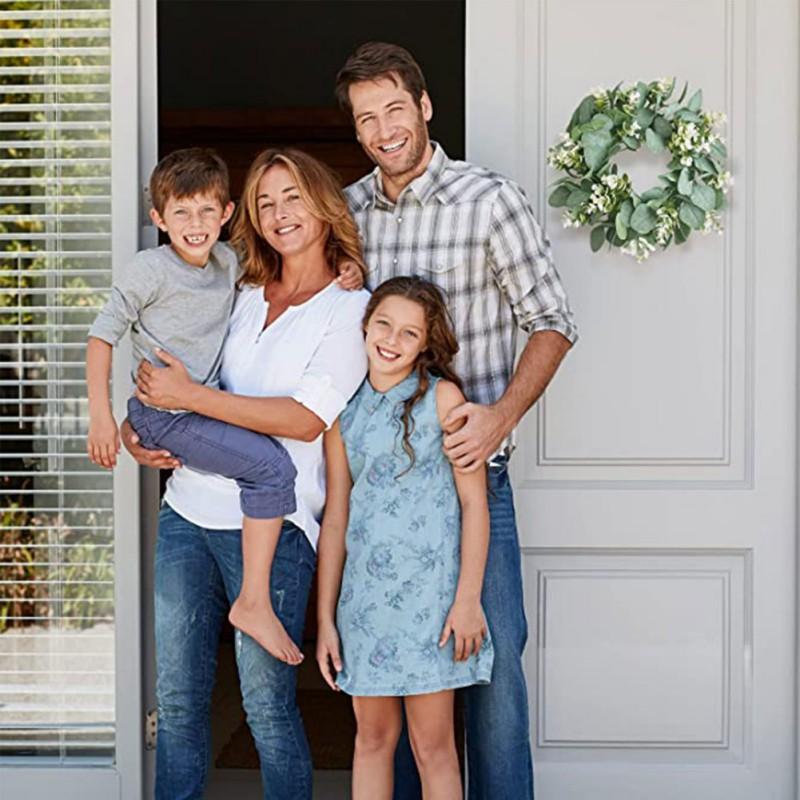 30 см искусственный цветок эвкалиптовый венок наружное украшение входная дверь стена окно украшение имитация праздничного Wre