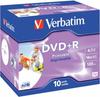 Matricas DVD+R AZO Verbatim 4.7GB 16x Printable ID Branded, 10 Pack Jewel