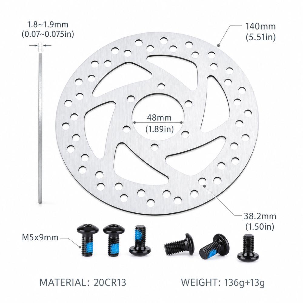 Stainless Steel Bicycle Brake Disc 140mm Diameter Electric Scooter Brake Disc  Electric Scooter