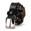 European And American Personalized Rivet Badge Decorative Cowhide Belt Pin Buckle Punk Style Neutral Men'S And Women'S Leather Belt