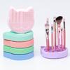 Silicone Washing Brush Pad 2 In 1 Make Up Tool Scrubber Box Makeup Brush Dry Stand  for Women