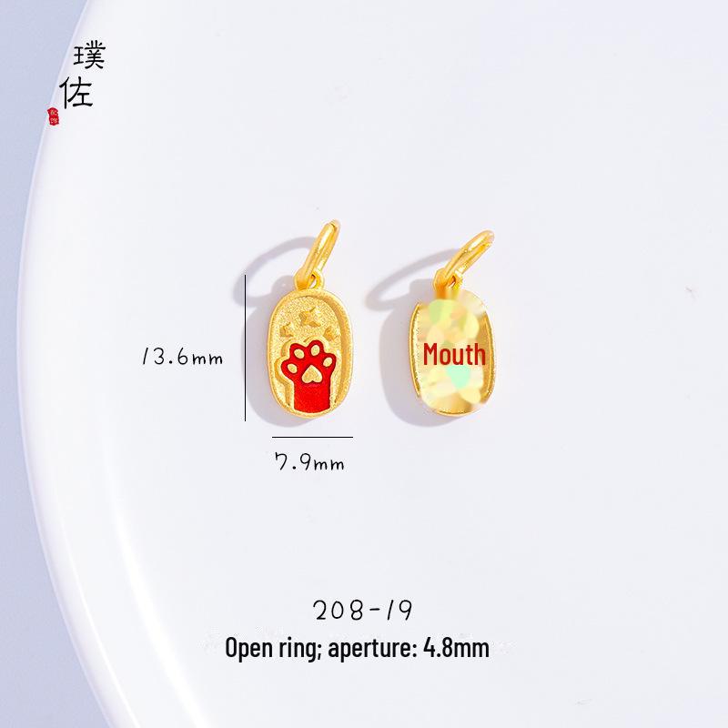 Подвеска в виде золотого песчаного дракона и феникса с кошачьим когтем для женщин