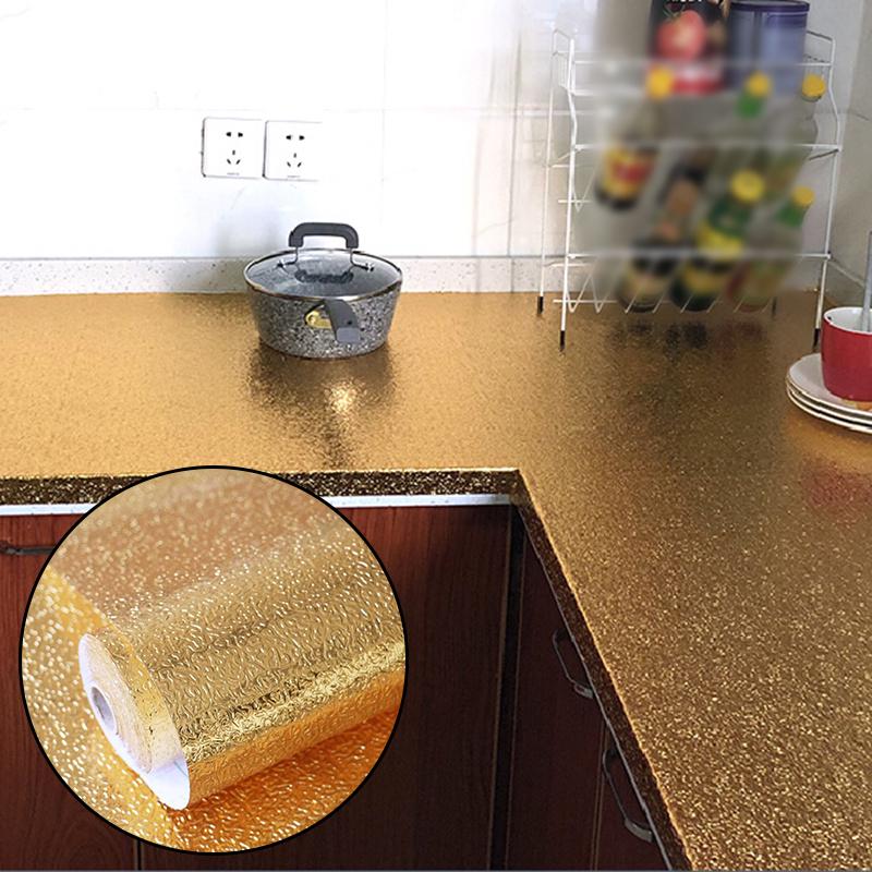 Gold Wall Sticker Waterproof Oil proof Dust proof Aluminum Foil Heat resistant