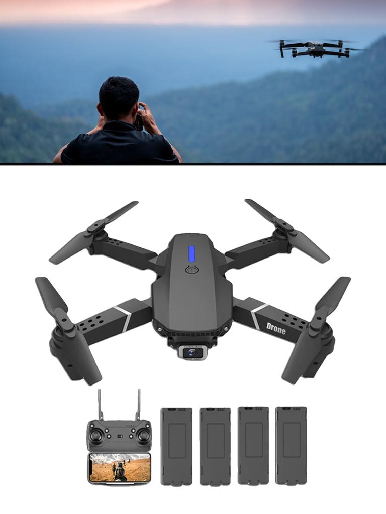 Новый радиоуправляемый дрон с двойной камерой 4K HD, складным квадрокоптером FPV с Wi-Fi и 4 батареями