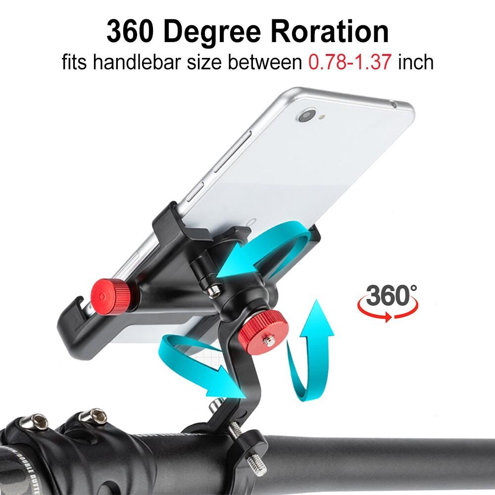 Bike Motorcycle Phone Holder Aluminum Handlebar Phone Mount Adjustable Non-Slip