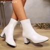 Модные женские кожаные ботильоны с острым носком, элегантные туфли на высоком каблуке, женская обувь 2025 года, трендовые зимние туфли-лодочки, ботинки челси, женские ботинки