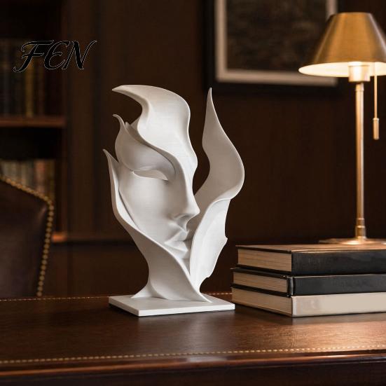 Minimalist Art Decor 3D Printed Abstract Face Sculpture, Embracing Bust Decor, Sculpture Matte White Modern Luxury Home Ornament, Romantic Gift