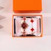 Women's gift set, full diamond watch, stainless steel necklace, butterfly jewelry, gift for mother on Qixi Valentine's Day