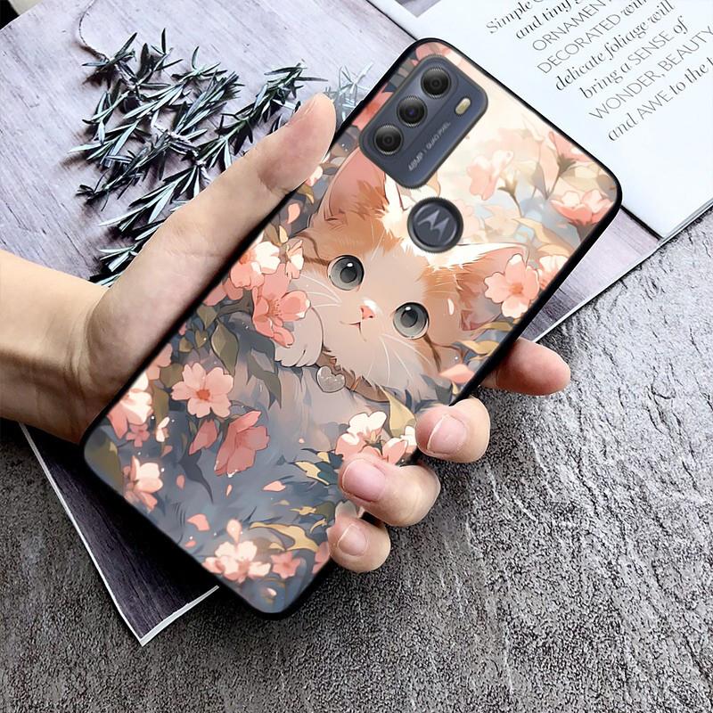 Чехол для телефона с милым котом для Moto G84 G22 G32 G42 G52 G62 G53 G72 G60 G60S G100 G10 G20 G30 G13 G50 G 5G G Pure