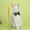 Christmas Cat Collar Red Green Plaid Bow Knot Collar Adjustable Bow Collar with Bell for Cats Xmas Dress-up Photo Shoots Prop