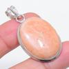 Natural Orange Aventurine 925 Sterling Silver Jewelry Pendant 1.77" P2g19