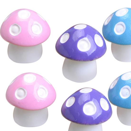 10Pcs/Set Miniature Mushroom Ornament Simulated Mini Mushroom Figurine Colored Mushroom Statue for Potted Plants Micro Landscape