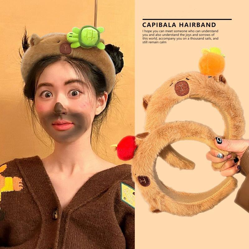 Трендовая повязка на голову Милые креативные повязки для волос Мультяшная капибара Резинки для волос для женщин Девушек Модная универсальная повязка-обруч на голову Подарки