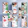Мраморный милый стеклянный чехол со снеговиком Санта-Клауса для Apple iPhone 14 13 11 12 Pro 7 XR X XS Max 8 6 6s Plus SE 2022 закаленный телефон Tampa