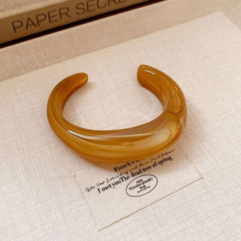 Round Smudging Bangles for Women European and American Punk Acrylic Cuff Bracelets Goth Geometric Charms Wristband Jewelry M1