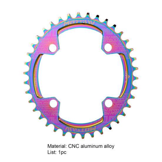 32T/34T/36T/38T Bike Chainring 104BCD Positive Negative Tooth Single Speed Oval Shape Bike Sprocket for 7-12 Speed