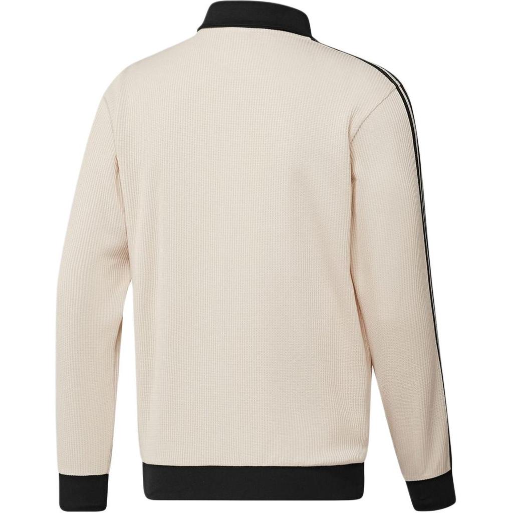 Adidas Оригинальная полосатая куртка на молнии со стойкой, облегающего кроя, с длинными рукавами, унисекс, белая JV9263