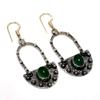 Green Onyx Gemstone 925 Silver Plated Handmade Jewelry Earring 2.08"