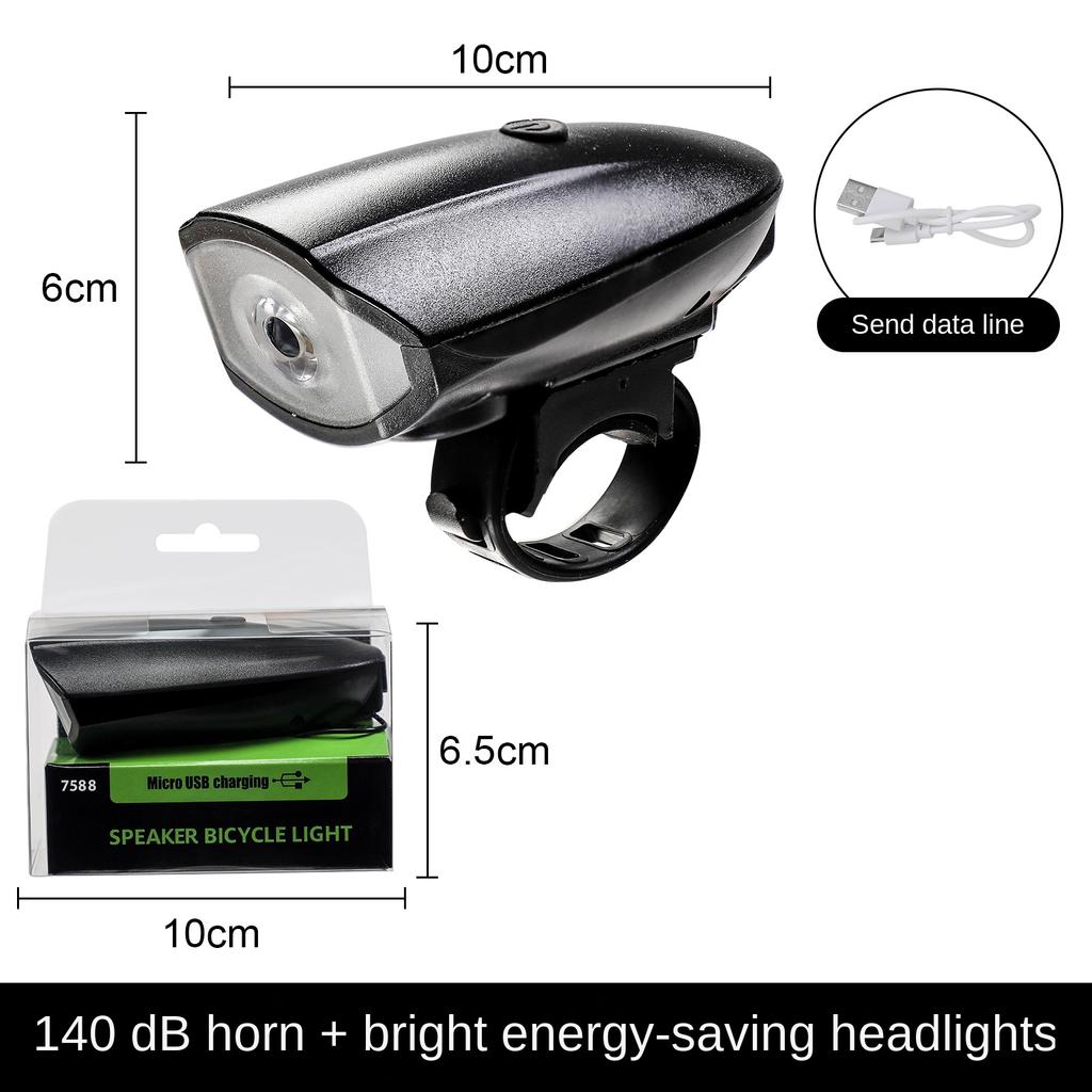 Bicycle Lights with Speakers, Rechargeable Bicycle Lights, Cycling Lights, Bicycle Headlights with 3 Lighting Modes
