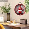 Whimsical Valentine'S Day Round Wooden Sign - Unique Gnome & Love Design, Multifunctional Outdoor Yard Sign for Home, Farm, Garden, Bar, Garage