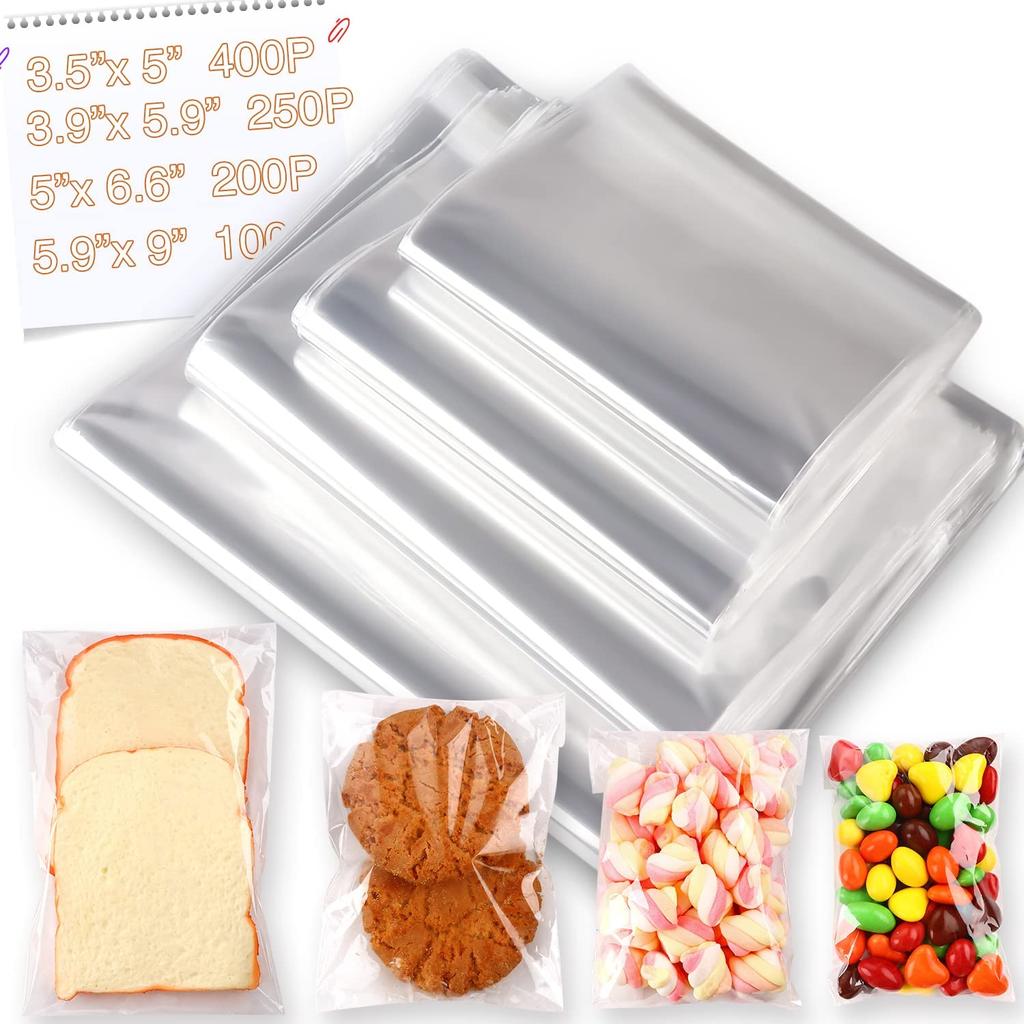 50/100pcs Clear Sealed Pouch OPP Plastic Pouch Jewelry Gift Wrap Self Adhesive Biscuit Candy Packaging Cellophane Pouch