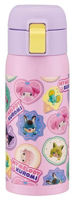 Термокружка из нержавеющей стали для скейтера, для горячей воды, Sanrio My Melody Kuromi Netflix, Бутылка с одной кнопкой, 350 мл, Термоизолированная, & Для холодных напитков, & С рисунком, Для девочек STOT3-A
