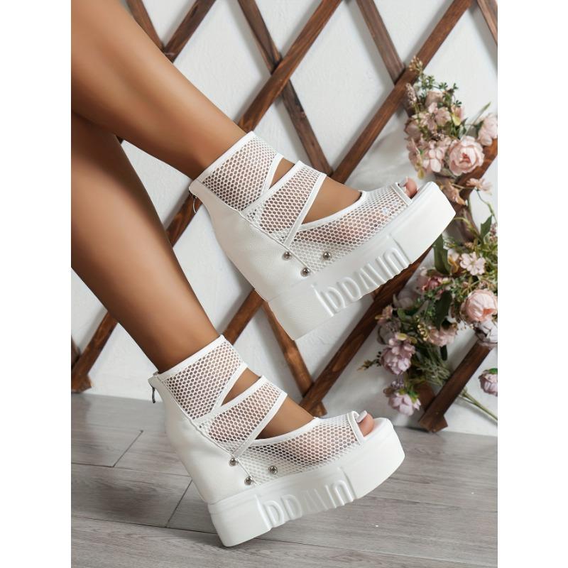 Женские зимние пушистые нескользящие кроссовки/ботинки на платформе - Толстая платформа, увеличивающая рост