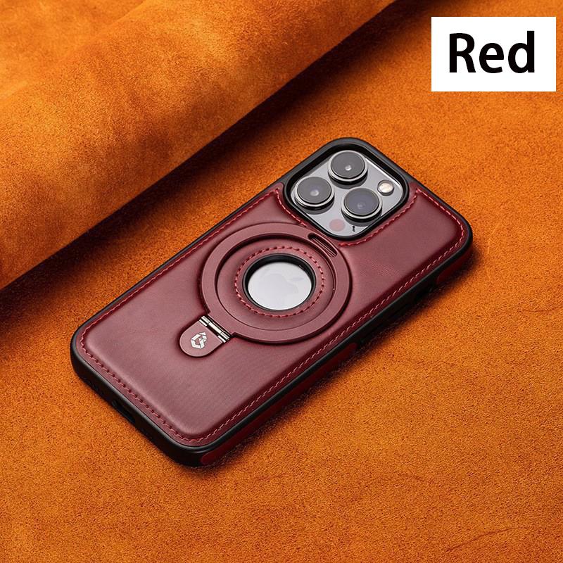 Кожаный чехол Magsafe для iPhone 16 15 Pro Max 12 14 Plus 13 16Pro Luxury Protection Magnetic Ring Holder Back Cover LH001