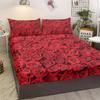 3-Piece Bed Linen Set With Roses All Over, Comes With Two Pillowcases, Suitable For The Bedroom (Romantic, Couples)