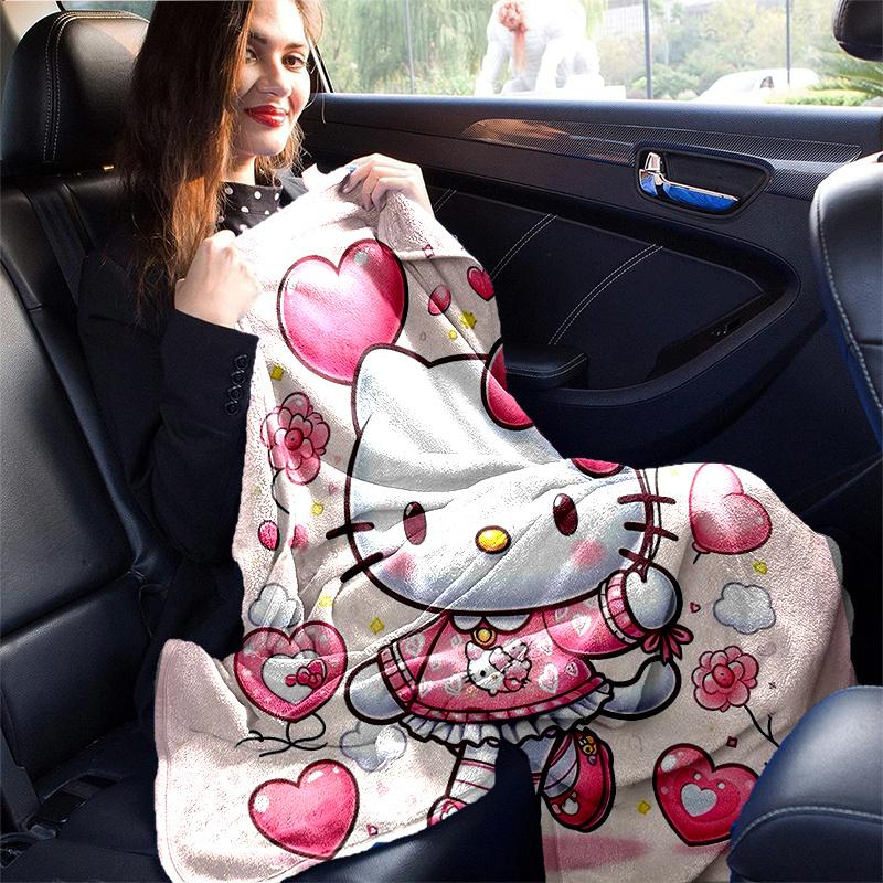 1pc Hello Kitty's Heartfelt Adventure Blanket, Soft and Cozy Home Decor Gift for All Seasons, Perfect for Any Room Decoration, Ideal Present for Famil