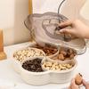 5 Compartments Divided Serving Platter Box With Lids Snack Storage Fruit Bowl  Fruit